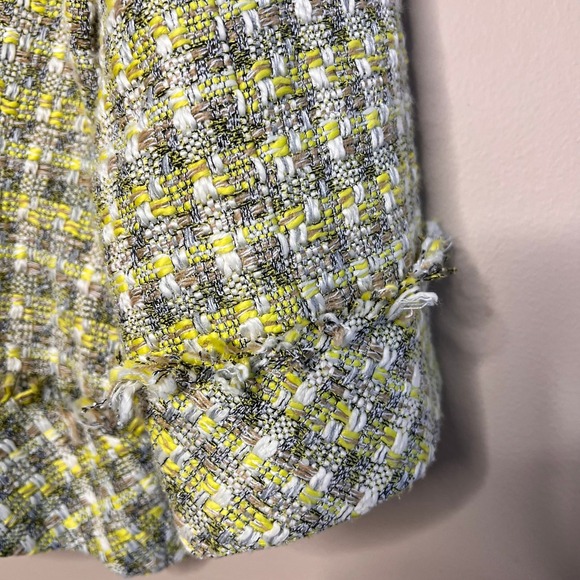 Coldwater Creek Tweed Jacket Women's Size 10 Yellow Black White Zip Front - Picture 8 of 10